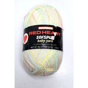 Red Heart Lullaby Baby Yarn Skein Variegated Pastels 3 oz. 3 Ply New Old Stock